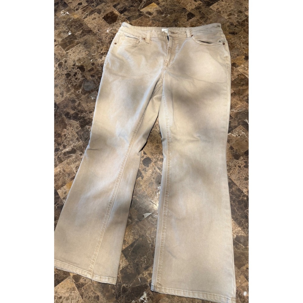 Maurices M Jeans Classic Slim Boot Mid Rise Khaki Tan Extra Short Size 10